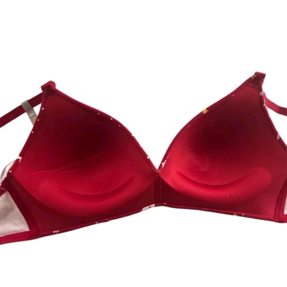 36D Size New Organic Cotton Christmas 🎄 Red Bra Deer soft wire-free Ambrielle - Picture 4 of 8